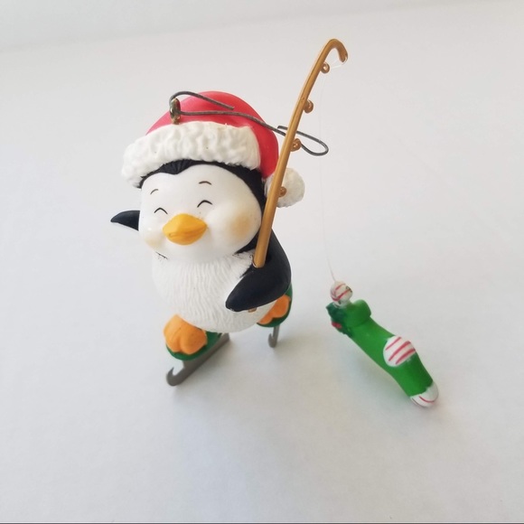 Enesco Other - Vintage Holiday Fisherman Penguin Xmas Ornament